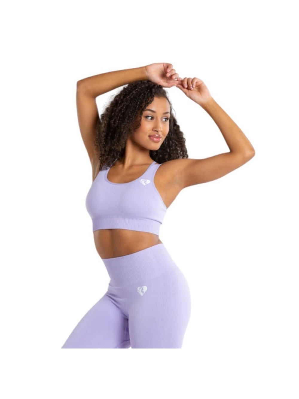 Seamless Lavender Ribbed set: Sports Bra & High-Waist legging